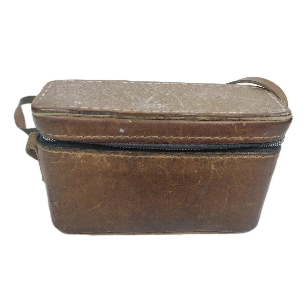 Vintage Belding California Saddle Leather Camera Binocular Bag Approx Size 5x7x2